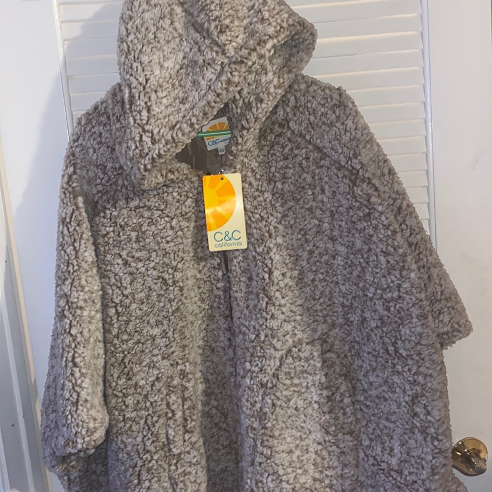 Oversized Sherpa zip up hoodie